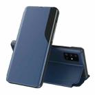 For Galaxy S20 Ultra Side Display Magnetic Shockproof Horizontal Flip Leather Case with Holder(Blue) - 1