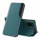 For Galaxy A81/Note 10 Lite/M60S Side Display Magnetic Shockproof Horizontal Flip Leather Case with Holder(Green) - 1