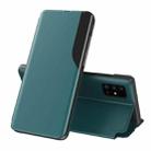 For Galaxy M31S Side Display Magnetic Shockproof Horizontal Flip Leather Case with Holder(Green) - 1