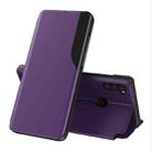 For Galaxy M11/A11 E.U Version Side Display Magnetic Shockproof Horizontal Flip Leather Case with Holder(Purple) - 1