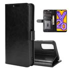 For vivo Y20 R64 Texture Single Horizontal Flip Protective Case with Holder & Card Slots & Wallet& Photo Frame(Black) - 1