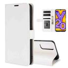 For vivo Y20 R64 Texture Single Horizontal Flip Protective Case with Holder & Card Slots & Wallet& Photo Frame(White) - 1