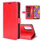 For vivo Y20 R64 Texture Single Horizontal Flip Protective Case with Holder & Card Slots & Wallet& Photo Frame(Red) - 1