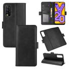 For VIVO Y20 Dual-side Magnetic Buckle Horizontal Flip Leather Case with Holder & Card Slots & Wallet(Black) - 1