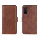 For VIVO Y20 Dual-side Magnetic Buckle Horizontal Flip Leather Case with Holder & Card Slots & Wallet(Brown) - 2