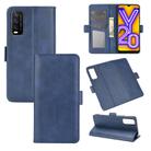 For VIVO Y20 Dual-side Magnetic Buckle Horizontal Flip Leather Case with Holder & Card Slots & Wallet(Dark Blue) - 1