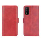 For VIVO Y20 Dual-side Magnetic Buckle Horizontal Flip Leather Case with Holder & Card Slots & Wallet(Red) - 2