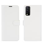 For vivo Y20 Litchi Texture Horizontal Flip Protective Case with Holder & Card Slots & Wallet(White) - 1