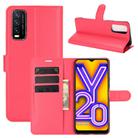 For vivo Y20 Litchi Texture Horizontal Flip Protective Case with Holder & Card Slots & Wallet(Red) - 1