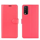 For vivo Y20 Litchi Texture Horizontal Flip Protective Case with Holder & Card Slots & Wallet(Red) - 2