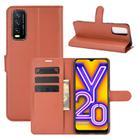 For vivo Y20 Litchi Texture Horizontal Flip Protective Case with Holder & Card Slots & Wallet(Brown) - 1