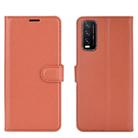 For vivo Y20 Litchi Texture Horizontal Flip Protective Case with Holder & Card Slots & Wallet(Brown) - 2