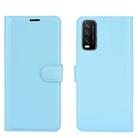 For vivo Y20 Litchi Texture Horizontal Flip Protective Case with Holder & Card Slots & Wallet(Blue) - 2