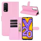 For VIVO Y20 Litchi Texture Horizontal Flip Protective Case with Holder & Card Slots & Wallet(Pink) - 1