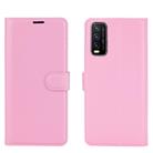 For VIVO Y20 Litchi Texture Horizontal Flip Protective Case with Holder & Card Slots & Wallet(Pink) - 2