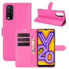 For vivo Y20 Litchi Texture Horizontal Flip Protective Case with Holder & Card Slots & Wallet(Rose red) - 1