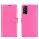 For vivo Y20 Litchi Texture Horizontal Flip Protective Case with Holder & Card Slots & Wallet(Rose red) - 2