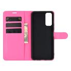 For vivo Y20 Litchi Texture Horizontal Flip Protective Case with Holder & Card Slots & Wallet(Rose red) - 3