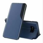 For Samsung Galaxy S8 Plus Side Display Magnetic Shockproof Horizontal Flip Leather Case with Holder(Blue) - 1