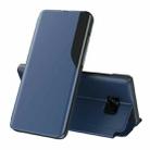 For Samsung Galaxy S7 Edge Side Display Magnetic Shockproof Horizontal Flip Leather Case with Holder(Blue) - 1