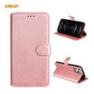 For iPhone 12 / 12 Pro ENKAY Hat-Prince ENK-PUC022 Horizontal Flip Leather Case with Holder & Card Slots & Wallet(Pink) - 1