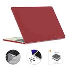 For MacBook Air 13.6 2022/2024 A2681 M2 / A3113 M3 EU Version ENKAY 3 in 1 Matte Laptop Case with TPU Keyboard Film / Anti-dust Plugs (Wine Red) - 1