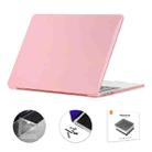 For MacBook Air 13.6 2022/2024 A2681 M2 / A3113 M3 EU Version ENKAY 3 in 1 Crystal Laptop Case with TPU Keyboard Film / Anti-dust Plugs (Pink) - 1