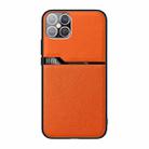 For iPhone 12 mini Skin-Friendly Frosted Leather + TPU All-Inclusive Phone Case with Metal Iron Sheet(Orange) - 1