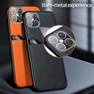 For iPhone 12 mini Skin-Friendly Frosted Leather + TPU All-Inclusive Phone Case with Metal Iron Sheet(Orange) - 1