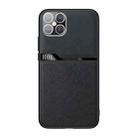 For iPhone 12 Pro Max Skin-Friendly Frosted Leather + TPU All-Inclusive Phone Case with Metal Iron Sheet(Black) - 1