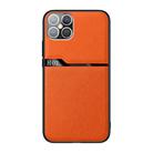 For iPhone 12 Pro Max Skin-Friendly Frosted Leather + TPU All-Inclusive Phone Case with Metal Iron Sheet(Orange) - 1