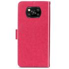 For Xiaomi Poco X3 NFC Four-leaf Clasp Embossed Buckle Mobile Phone Protection Leather Case with Lanyard & Card Slot & Wallet & Bracket Function(Magenta) - 3