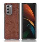 For Samsung Galaxy Z Fold2 / Z Fold2 5G Shockproof Crocodile Texture PC + PU Case(Brown) - 1