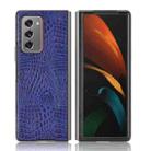 For Samsung Galaxy Z Fold2 / Z Fold2 5G Shockproof Crocodile Texture PC + PU Case(Blue) - 1