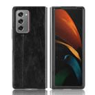 For Samsung Galaxy Z Fold2 / Z Fold2 5G Shockproof Sewing Cow Pattern Skin PC + PU + TPU Case(Black) - 1