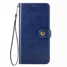 For  Xiaomi Poco X3 NFC Retro Solid Color Leather Buckle Phone Case with Lanyard & Photo Frame & Card Slot & Wallet & Stand Function(Blue) - 2
