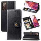 For Galaxy S20 FE(4G/5G) / S20 Lite Retro Solid Color Leather Buckle Phone Case with Lanyard & Photo Frame & Card Slot & Wallet & Stand Function(Black) - 1