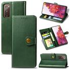 For Galaxy S20 FE(4G/5G) / S20 Lite Retro Solid Color Leather Buckle Phone Case with Lanyard & Photo Frame & Card Slot & Wallet & Stand Function(Green) - 1