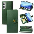 For Oppo Reno4 Pro 4G Retro Solid Color Leather Buckle Phone Case with Lanyard & Photo Frame & Card Slot & Wallet & Stand Function(Green) - 1