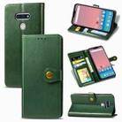 For LG Style3 L-41A Retro Solid Color Leather Buckle Phone Case with Lanyard & Photo Frame & Card Slot & Wallet & Stand Function(Green) - 1