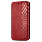 For Xiaomi Poco X3 NFC Cubic Grid Pressed Horizontal Flip Magnetic PU Leather Case with Holder & Card Slots & Wallet(Red) - 2