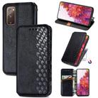 For Galaxy S20 FE(4G/5G) / S20 Lite Cubic Grid Pressed Horizontal Flip Magnetic PU Leather Case with Holder & Card Slots & Wallet(Black) - 1