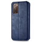 For Galaxy S20 FE(4G/5G) / S20 Lite Cubic Grid Pressed Horizontal Flip Magnetic PU Leather Case with Holder & Card Slots & Wallet(Blue) - 3