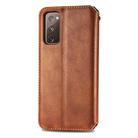 For Galaxy S20 FE(4G/5G) / S20 Lite Cubic Grid Pressed Horizontal Flip Magnetic PU Leather Case with Holder & Card Slots & Wallet(Brown) - 3