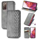 For Galaxy S20 FE(4G/5G) / S20 Lite Cubic Grid Pressed Horizontal Flip Magnetic PU Leather Case with Holder & Card Slots & Wallet(Gray) - 1