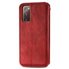 For Galaxy S20 FE(4G/5G) / S20 Lite Cubic Grid Pressed Horizontal Flip Magnetic PU Leather Case with Holder & Card Slots & Wallet(Red) - 3