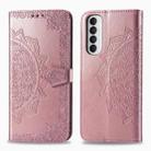 For OPPO Reno 4 Pro 4G Mandala Flower Embossed Horizontal Flip Leather Case with Bracket / Card Slot / Wallet / Lanyard(Rose Gold) - 1