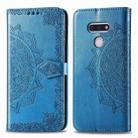 For LG Style3 L-41A Mandala Flower Embossed Horizontal Flip Leather Case with Bracket / Card Slot / Wallet / Lanyard(Blue) - 1