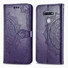 For LG Style3 L-41A Mandala Flower Embossed Horizontal Flip Leather Case with Bracket / Card Slot / Wallet / Lanyard(Purple) - 1