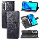 For Huawei Honor Play 4 Butterfly Love Flower Embossed Horizontal Flip Leather Case with Bracket / Card Slot / Wallet / Lanyard(Black) - 1